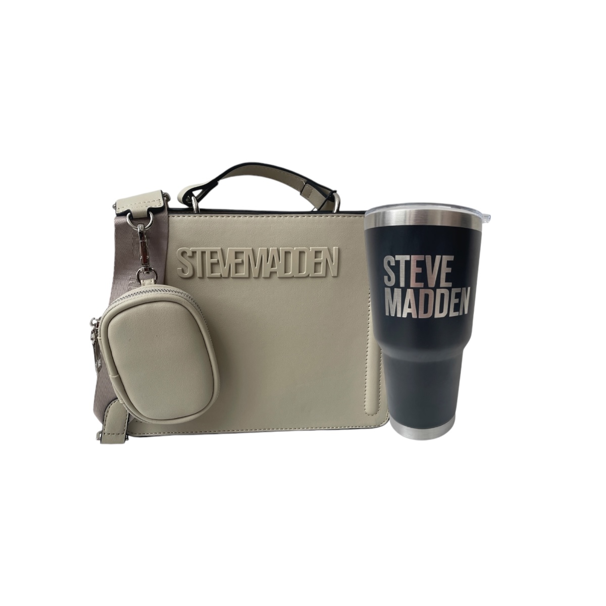 Combo Bolsa Steve Madden Bevelyn Cream + Termo 30 Oz