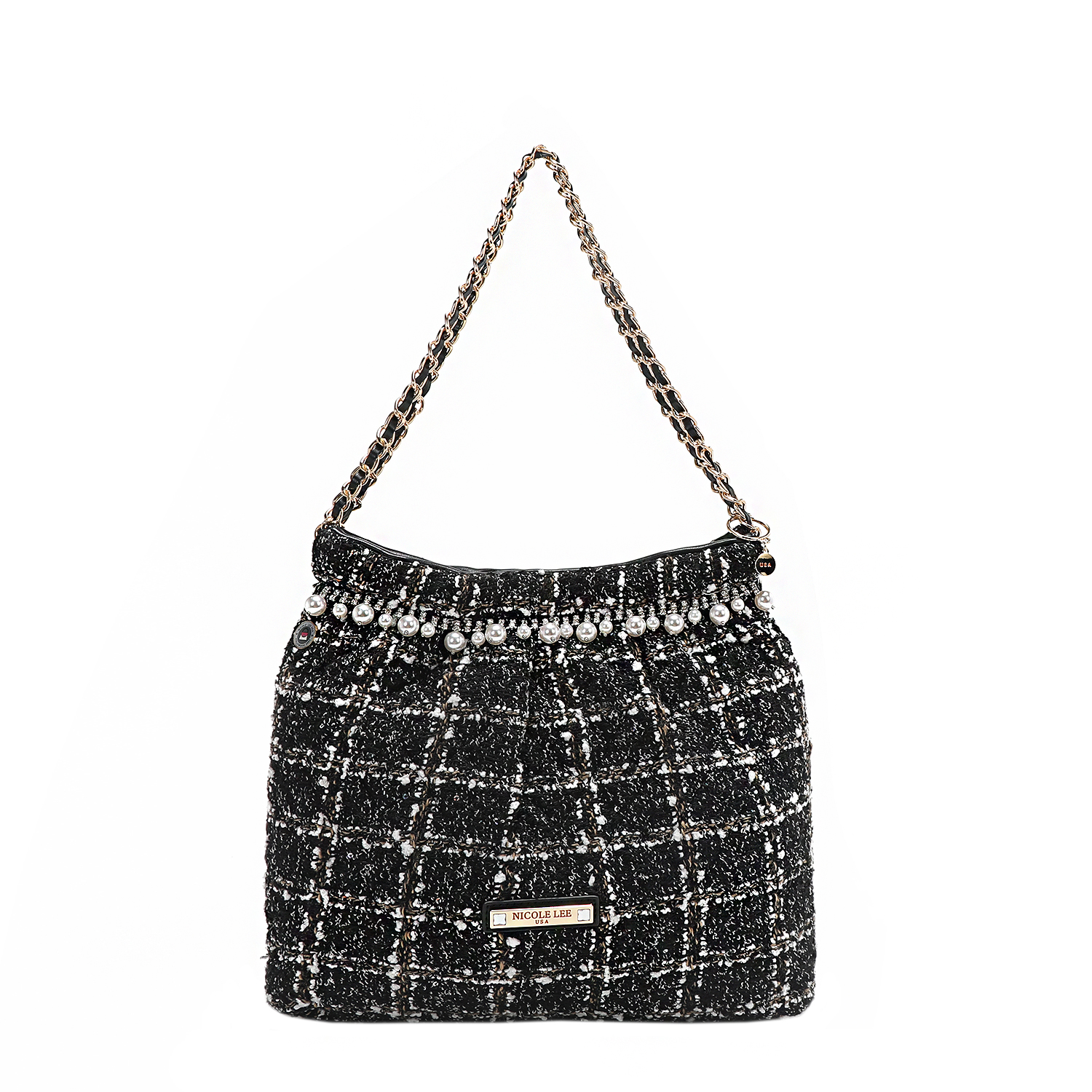 Foto 2 pulgar | Bolsa Shoulder De Nicole Lee Tela Tweed