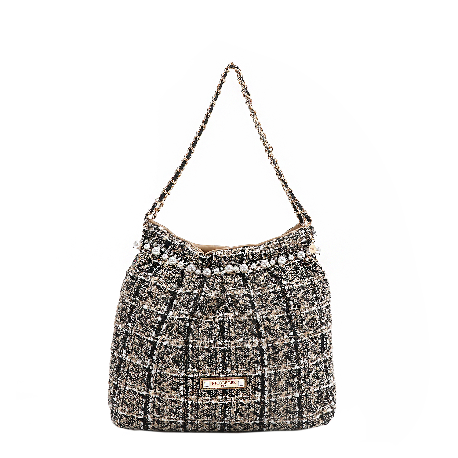 Foto 2 pulgar | Bolsa Shoulder De Nicole Lee Tela Tweed