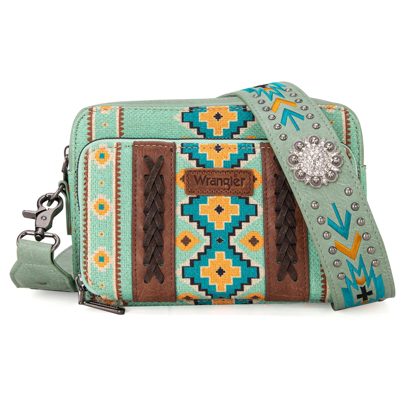 Foto 2 pulgar | Bandolera Montana West Wrangler Boho Aztec Green Wg2207 - Venta Internacional.