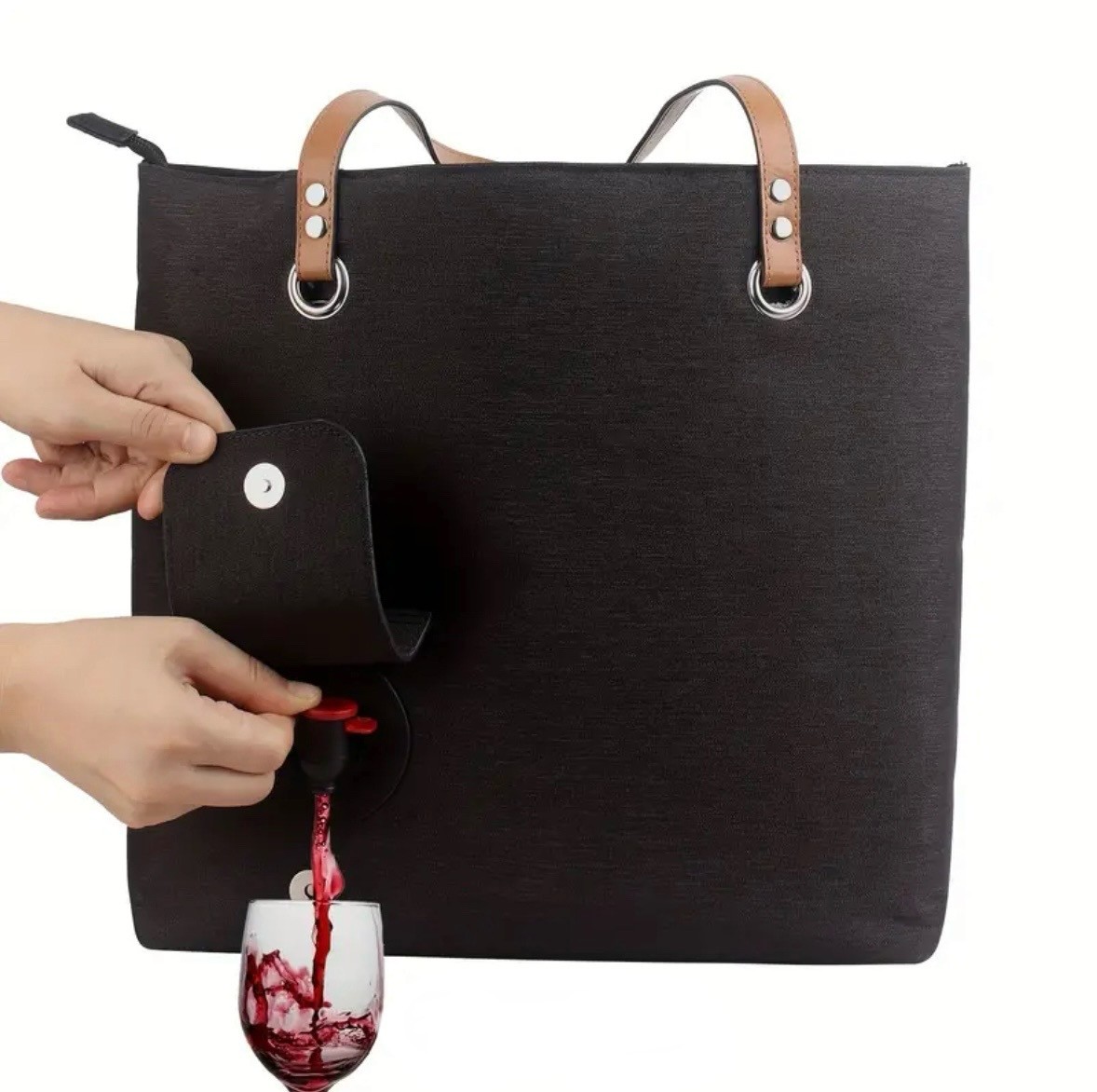 Foto 1 | Bolsa  Grande Con Dispensador Oculto Para Vino, Alcohol, Chuyland, Gris Con Asa Gran Capacidad De Almacenaje Con
