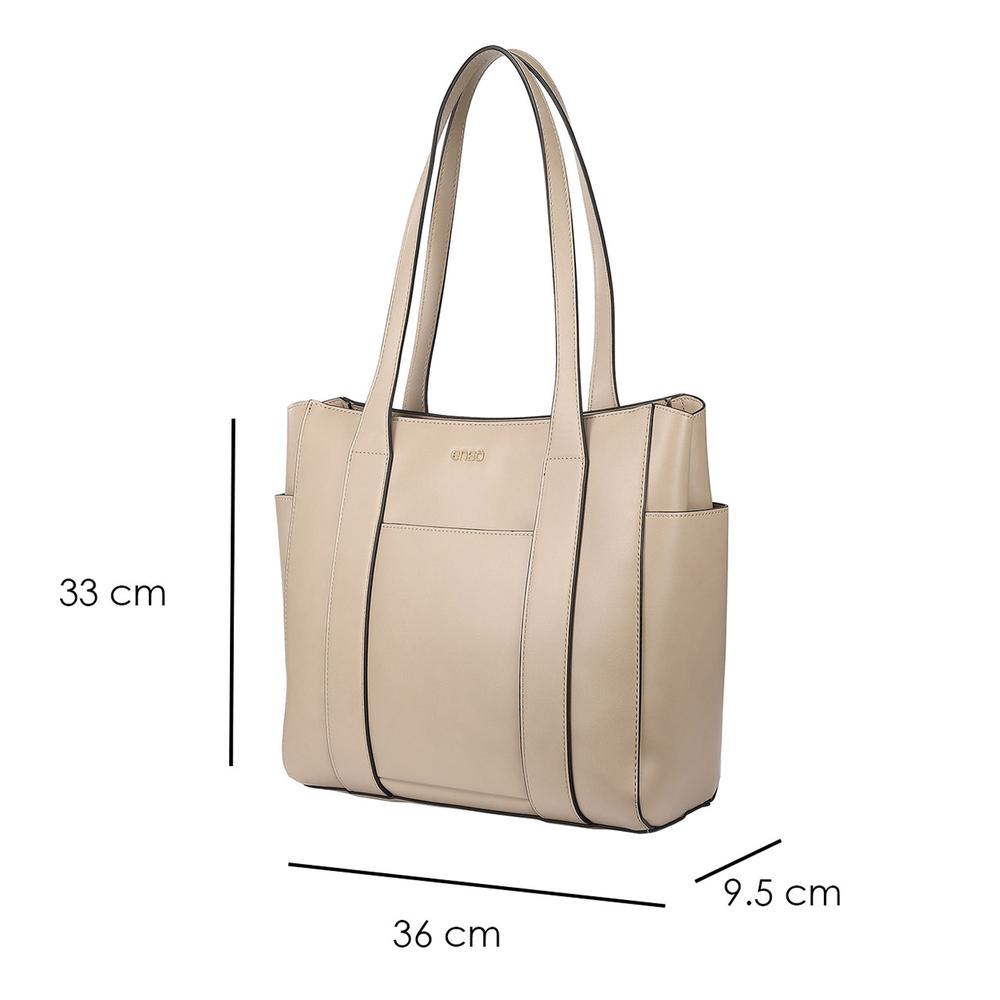 Foto 7 pulgar | Bolsa Tote Enso Beige con Asas Largas