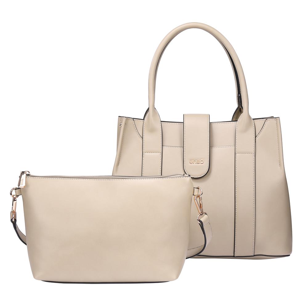 Foto 2 pulgar | Set de Bolsos Tote Enso Beige 2 Piezas