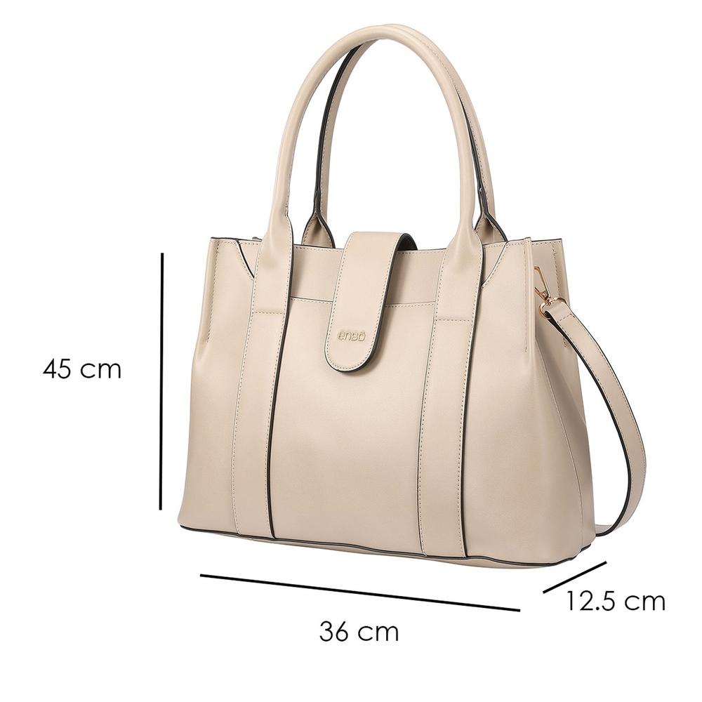 Foto 8 pulgar | Set de Bolsos Tote Enso Beige 2 Piezas