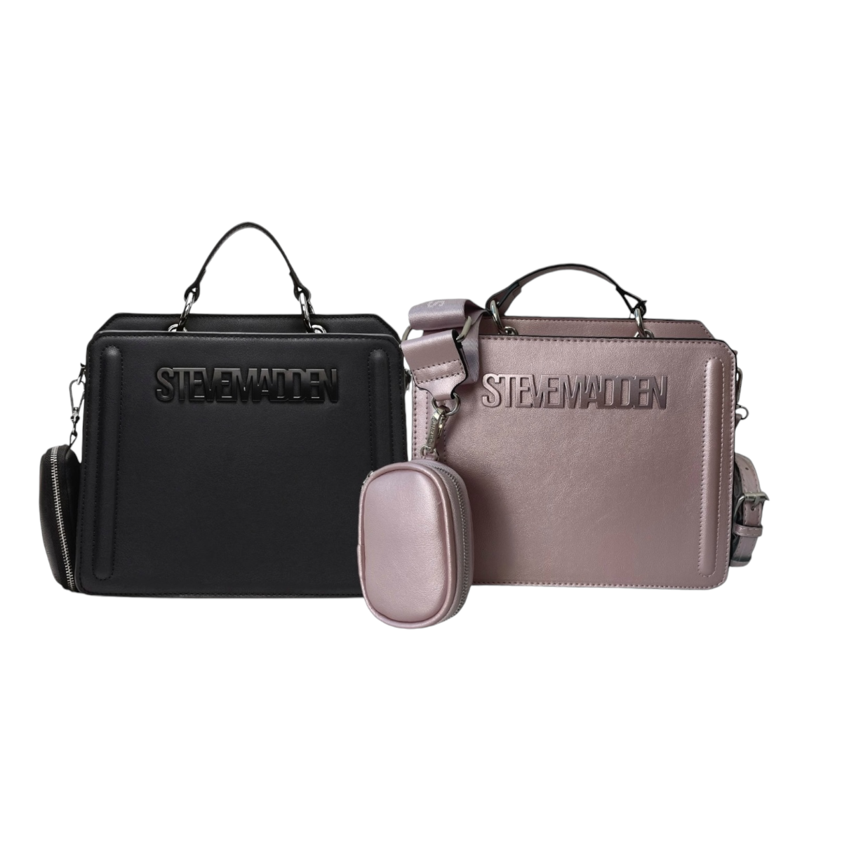 Foto 2 pulgar | Combo De Bolsas Steve Madden Bevelyn Black & Pink