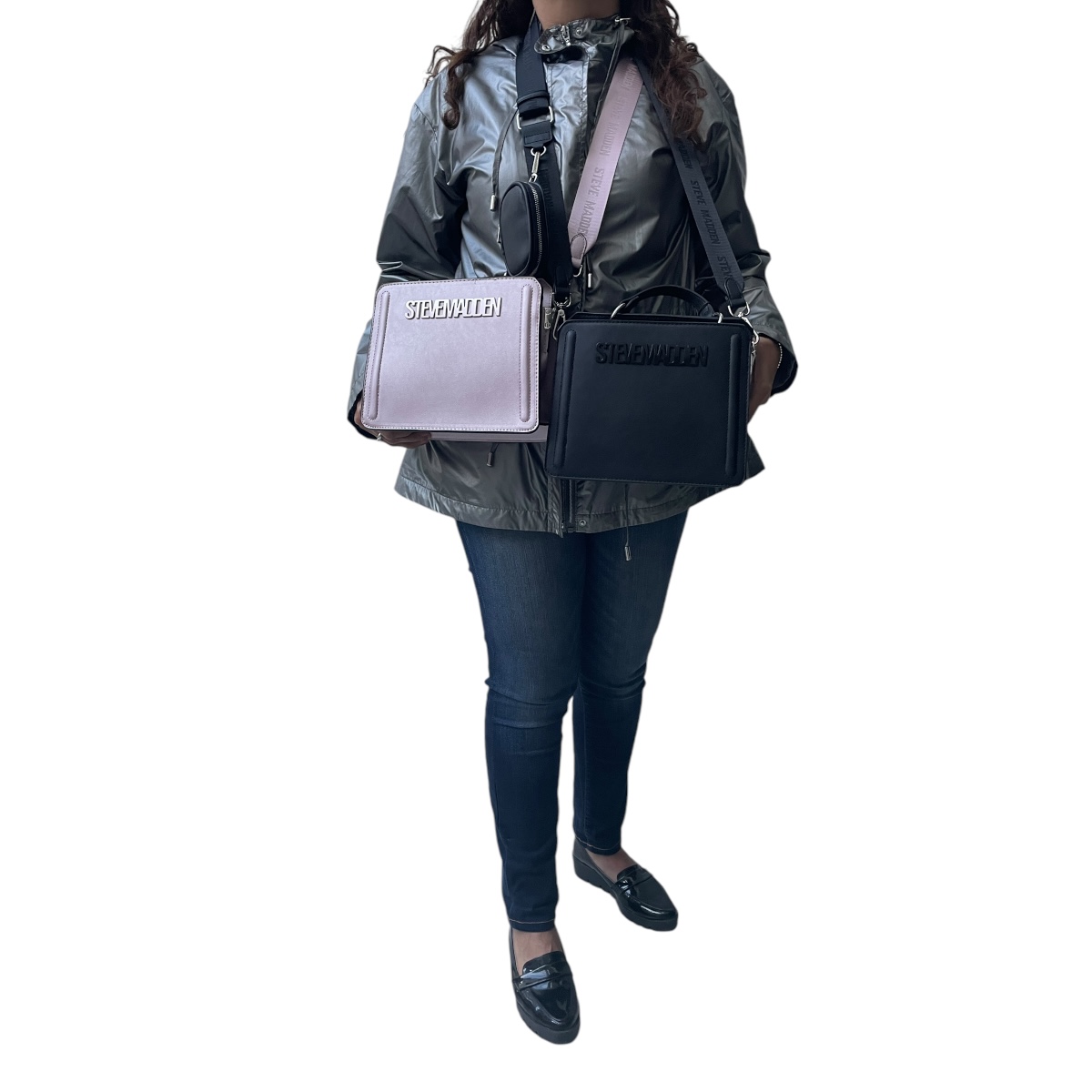 Foto 7 pulgar | Combo De Bolsas Steve Madden Bevelyn Black & Pink