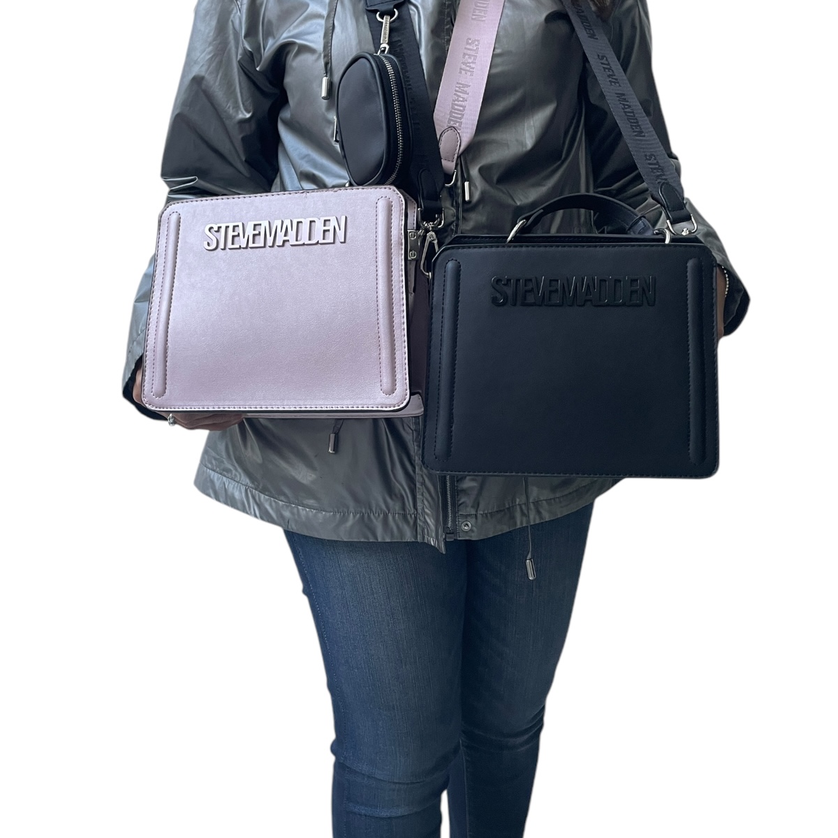 Foto 9 pulgar | Combo De Bolsas Steve Madden Bevelyn Black & Pink
