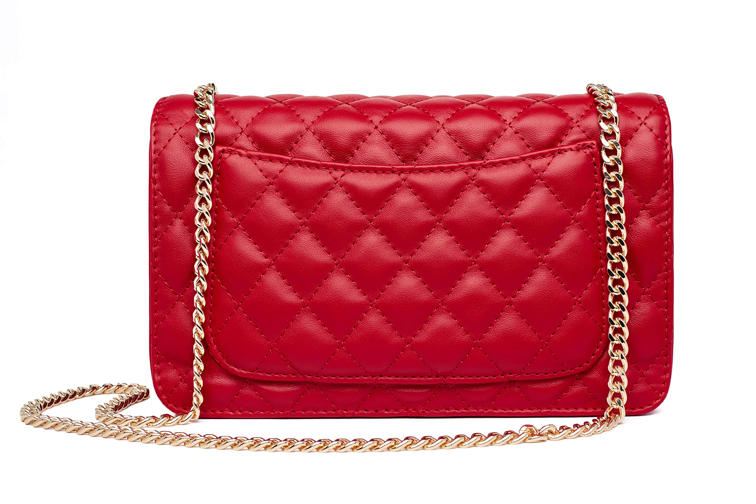 Foto 5 | Bolso De Hombro Chrysansmile De Piel Auténtica Acolchado Rojo - Venta Internacional.