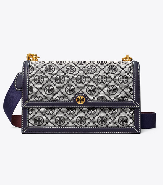 Foto 2 pulgar | Bolsa T Monogram Jacquard Shoulder Bag Tory Burch 81863 405 Navy