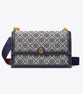 Foto 1 | Bolsa T Monogram Jacquard Shoulder Bag Tory Burch 81863 405 Navy
