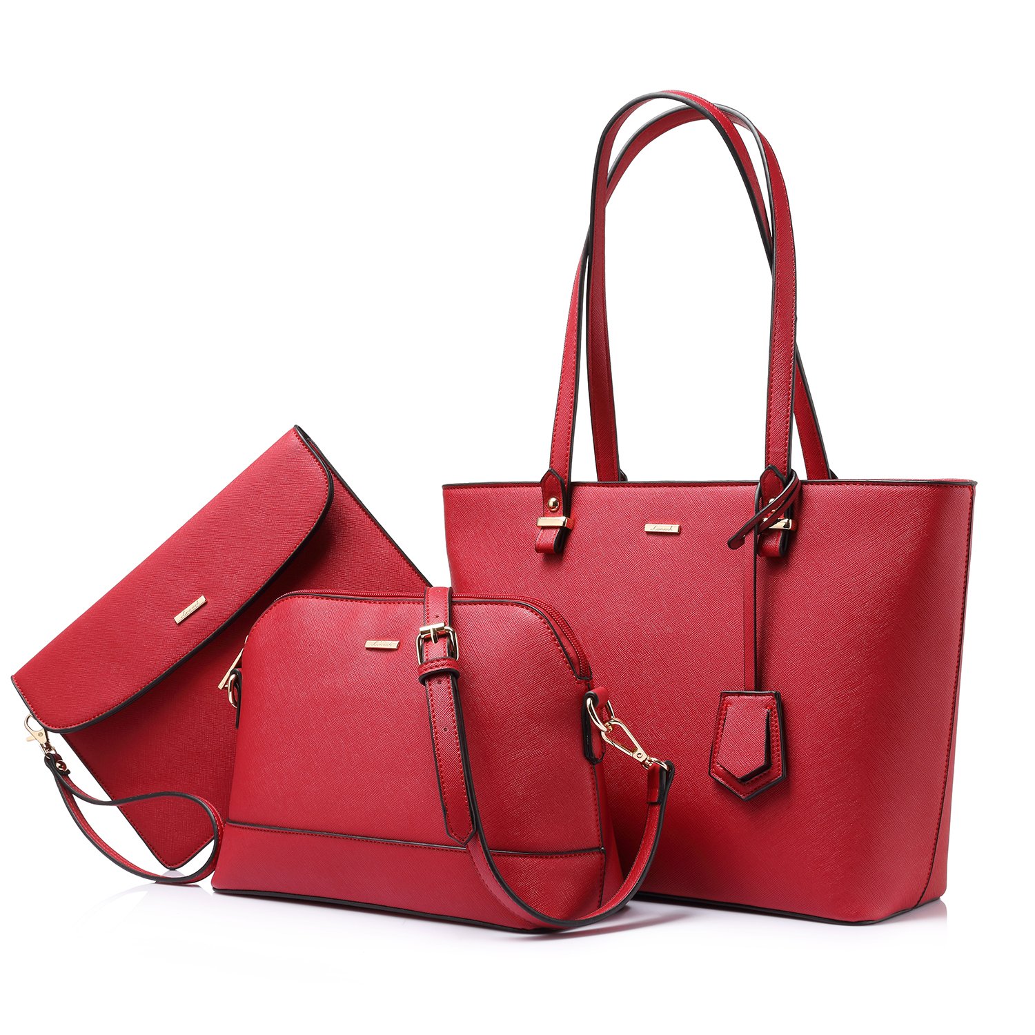 Set De 3 Bolsos Lovevook Para Mujer, Bandolera, Color Rojo - Venta Internacional.