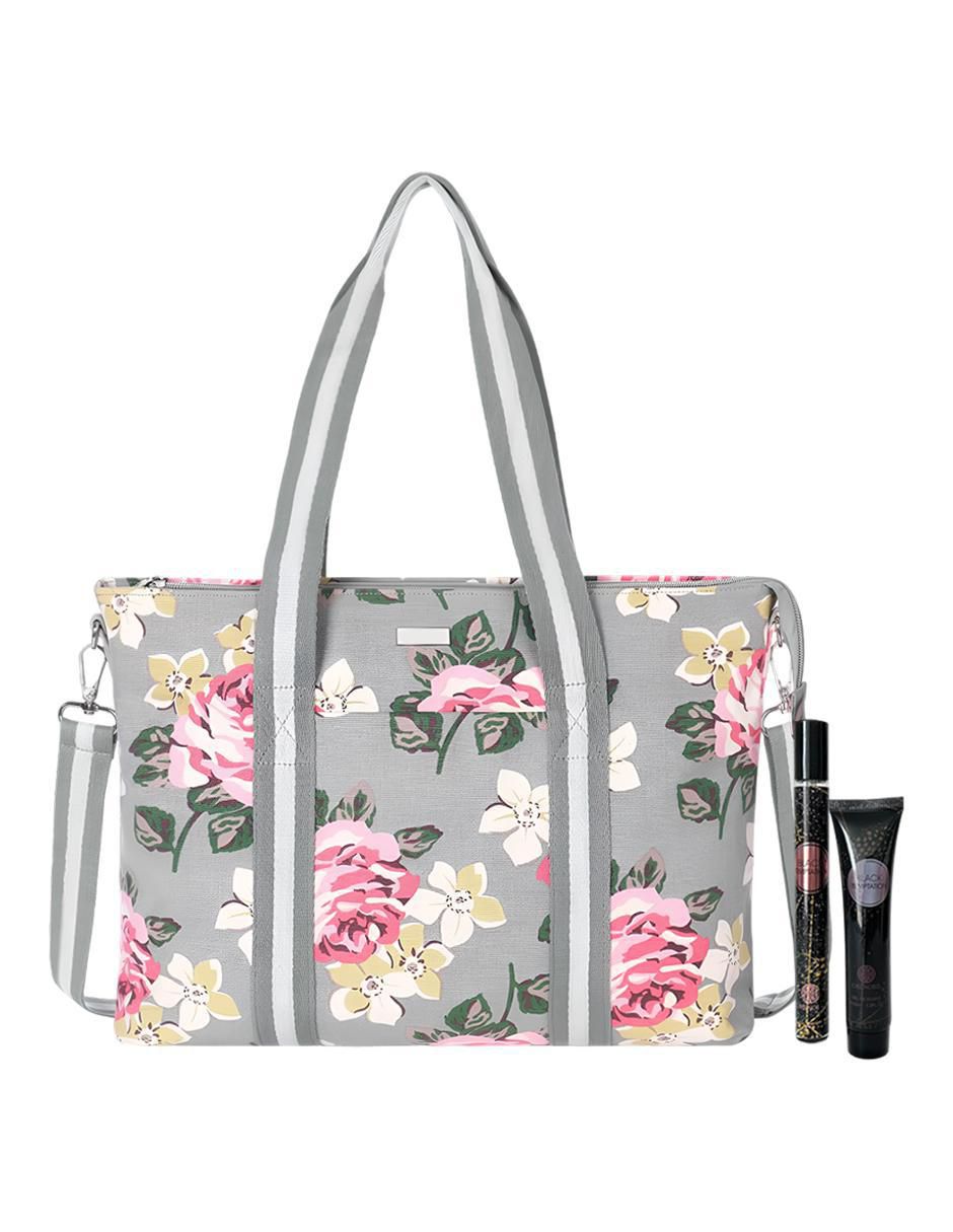 Foto 3 | Bolsa Tote Pink Brule Gris para Mujer