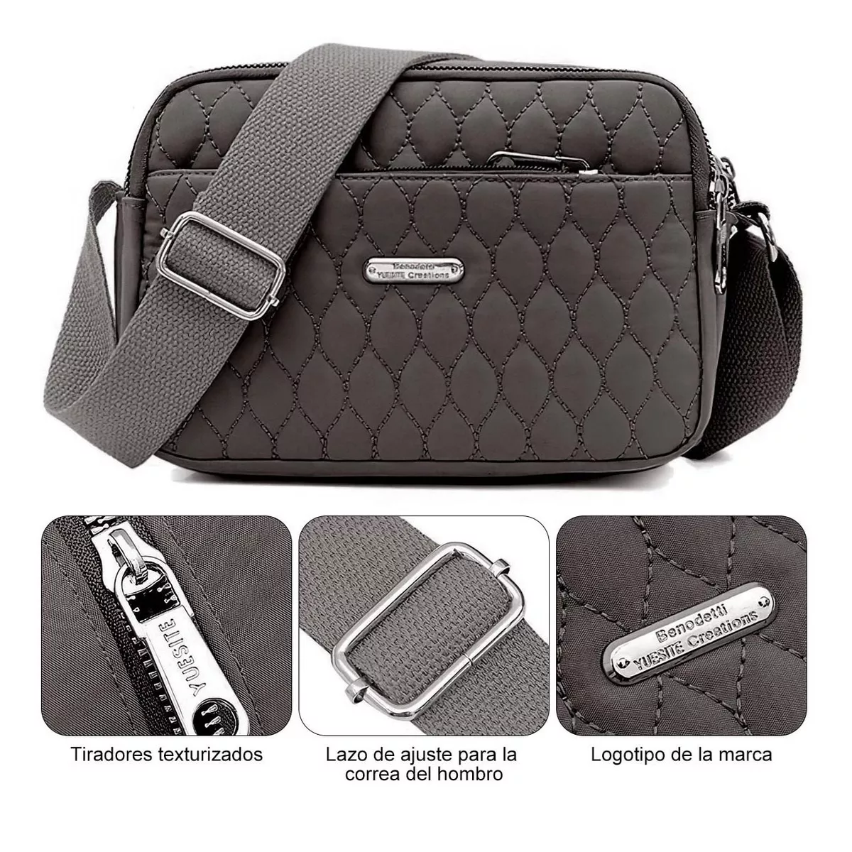 Foto 3 pulgar | Bolso Multifuncional Antirrobo E Impermeable Para Mujer Gris