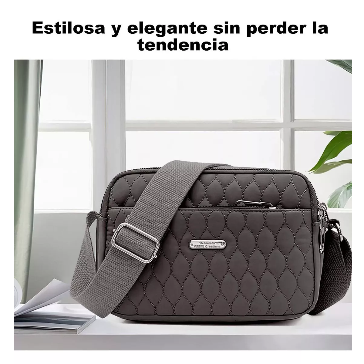 Foto 5 pulgar | Bolso Multifuncional Antirrobo E Impermeable Para Mujer Gris