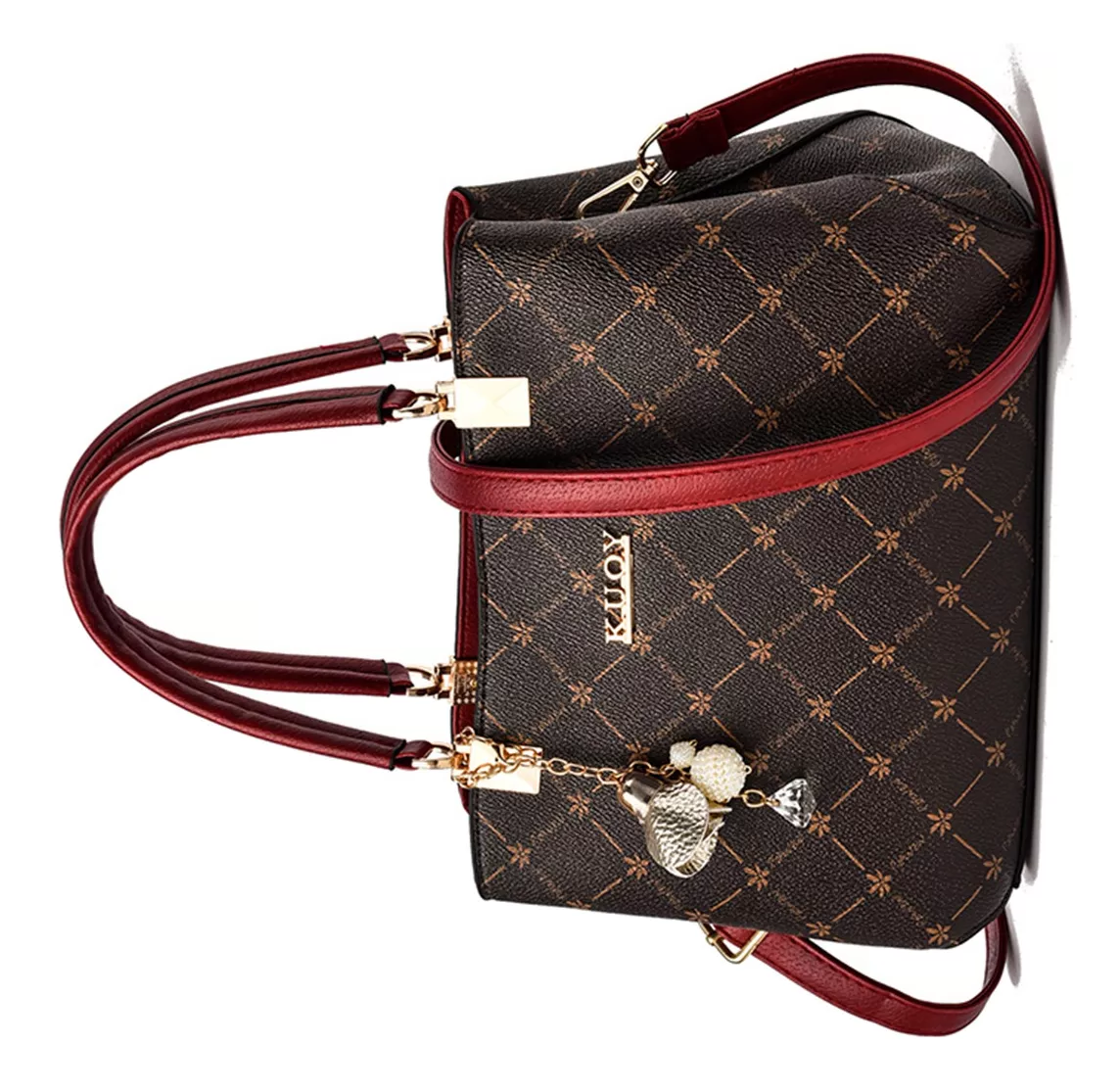Foto 3 pulgar | Bolso De Cuero Crossbody Con Estilo Moderno Para Mujer Marrón