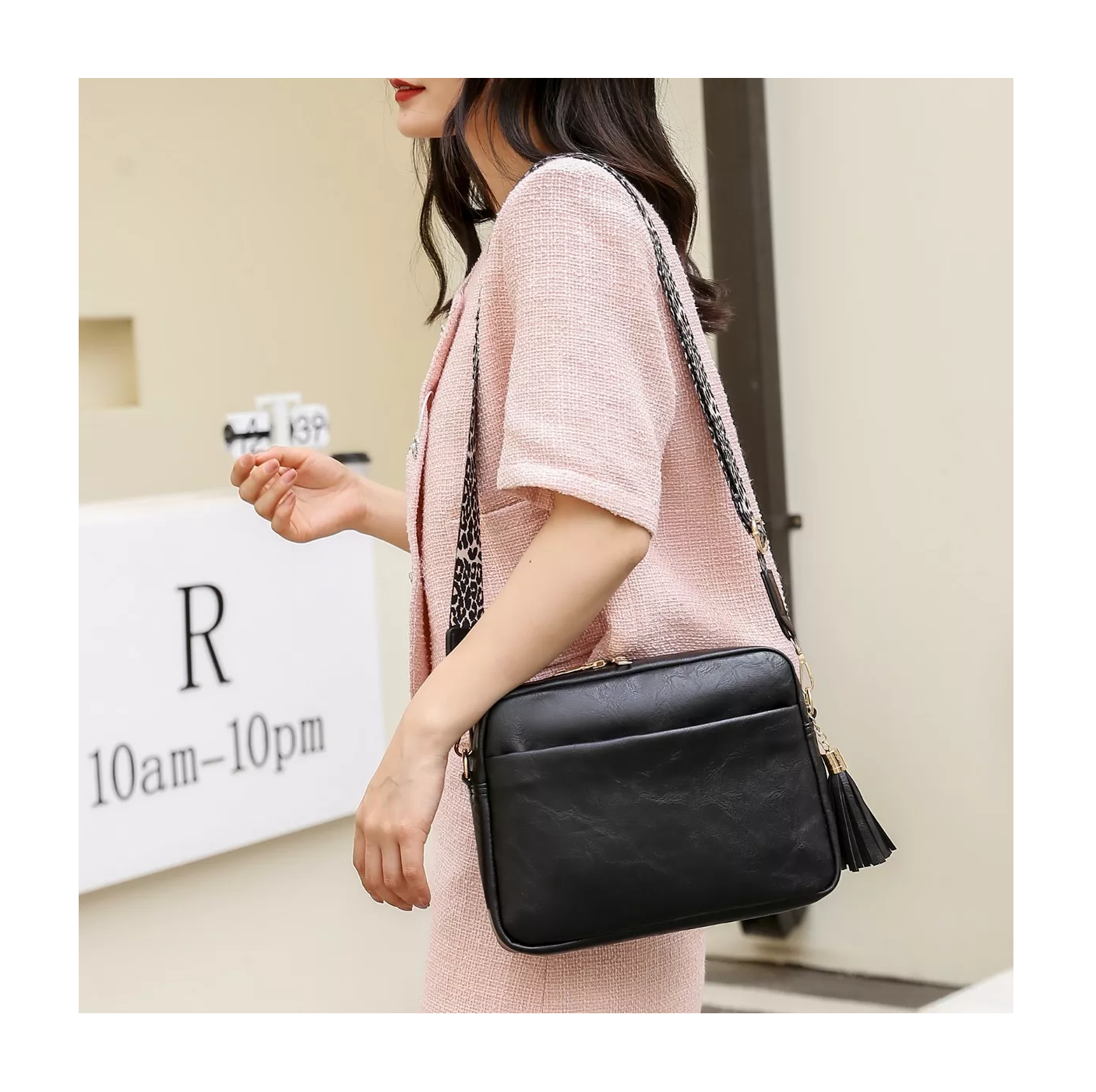 Foto 4 pulgar | Bolso Resistente Al Agua Y Elegante Para Mujer Negra