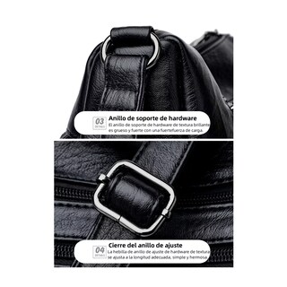 Foto 4 | Bolso Bandolera Cruzada Elegante Para Mujer Negro