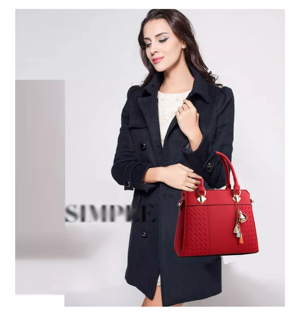 Foto 3 pulgar | Bolso De Hombro Elegante Y Moderno Para Mujer Rojo