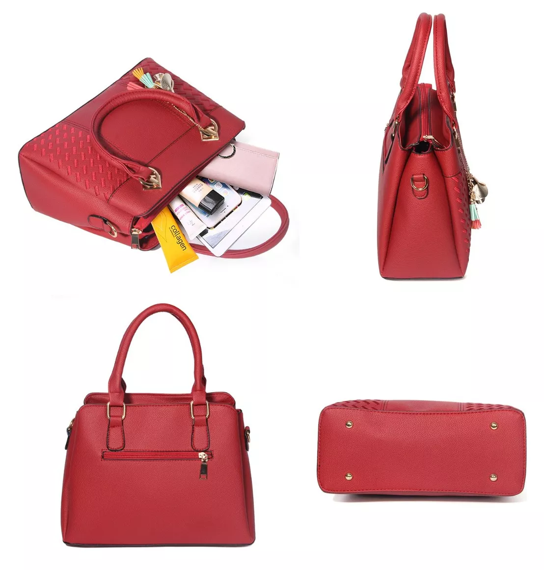 Foto 5 pulgar | Bolso De Hombro Elegante Y Moderno Para Mujer Rojo