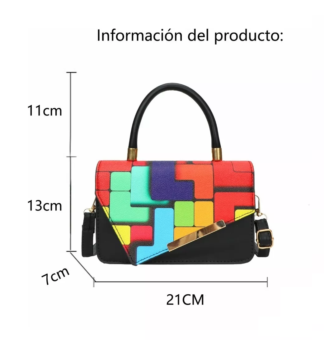 Foto 3 pulgar | Bolso Rainbow Cube Crossbody De Estilo Moderno Para Mujer Negra