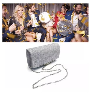 Foto 2 | Bolso De Mano Brillante De Fiesta Para Mujer Plateado