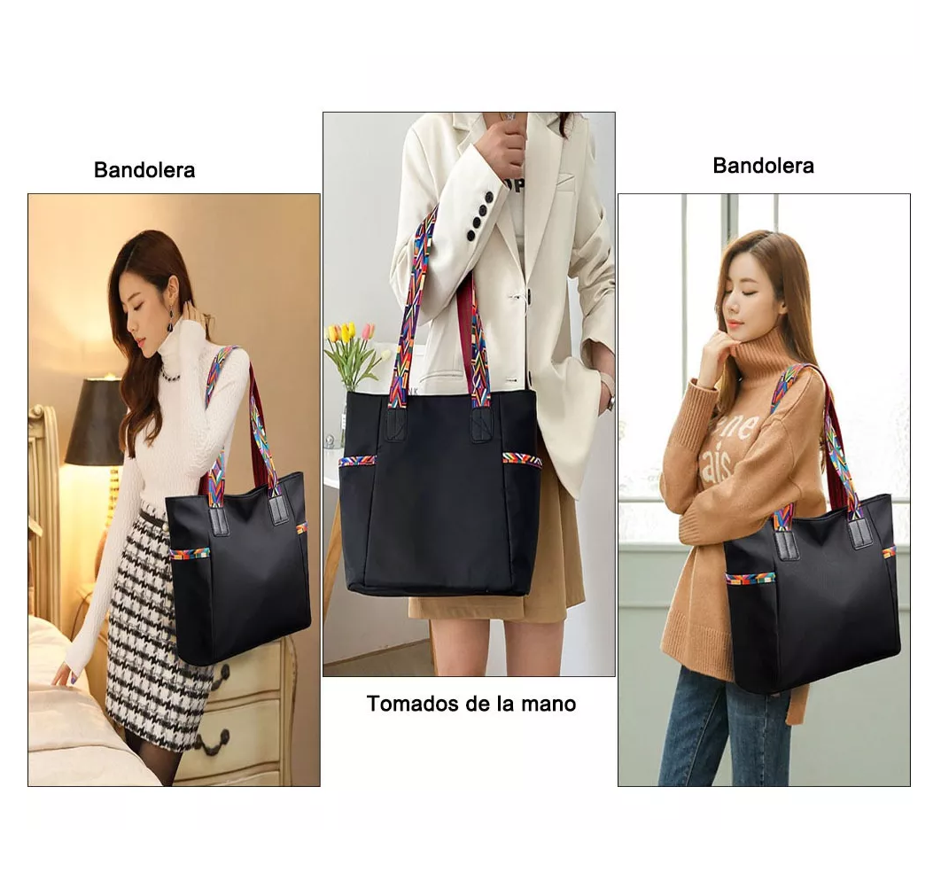 Foto 5 pulgar | Bolso Grande Y Ligero Crossbody Para Mujer Moderno Negro
