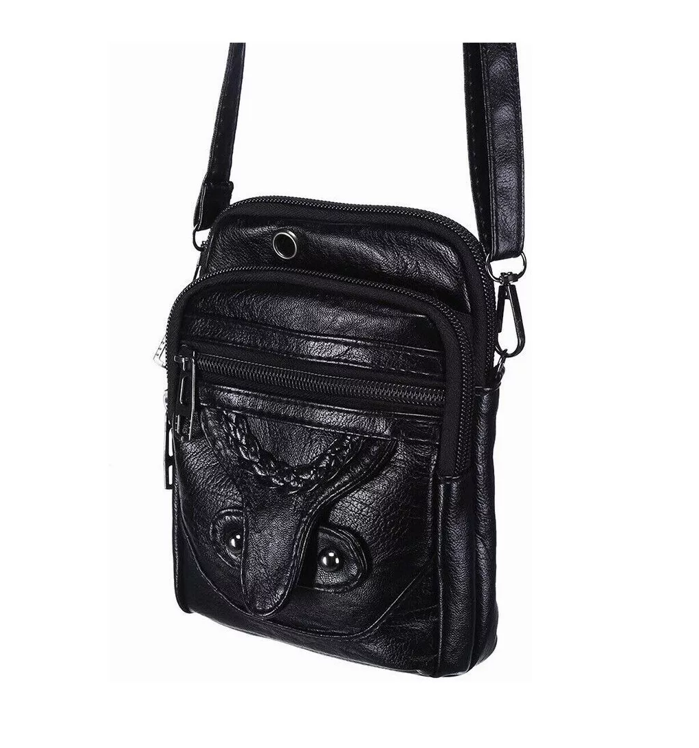 Foto 3 pulgar | Bolso Mochila Crossbody De Cuero Sintético Para Mujer Negro