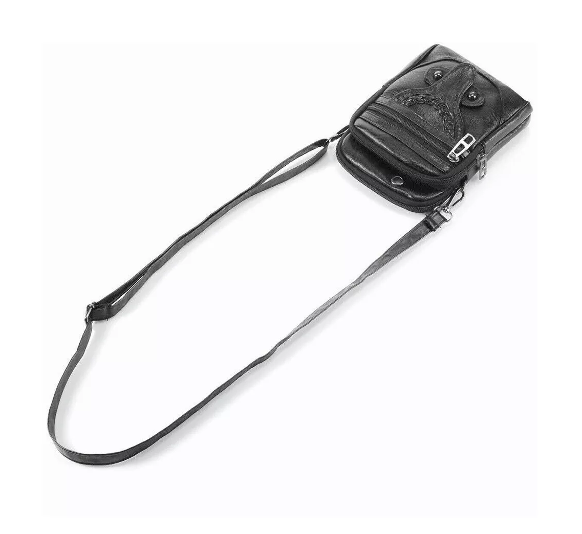 Foto 7 pulgar | Bolso Mochila Crossbody De Cuero Sintético Para Mujer Negro