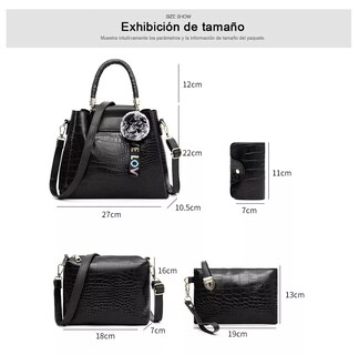 Foto 3 | Bolso Mochila Tote De Gran Capacidad Para Mujer Negro