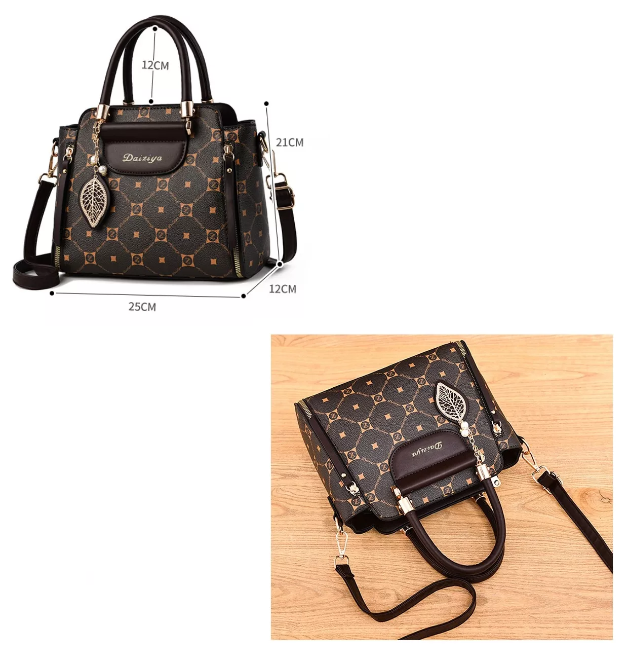 Foto 5 pulgar | Bolso Tote Impermeable Vintage Para Mujer Café
