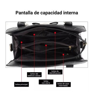 Foto 3 | Bolsa Tote Con Gran Capacidad Y Diseño Elegante Para Mujer Negro