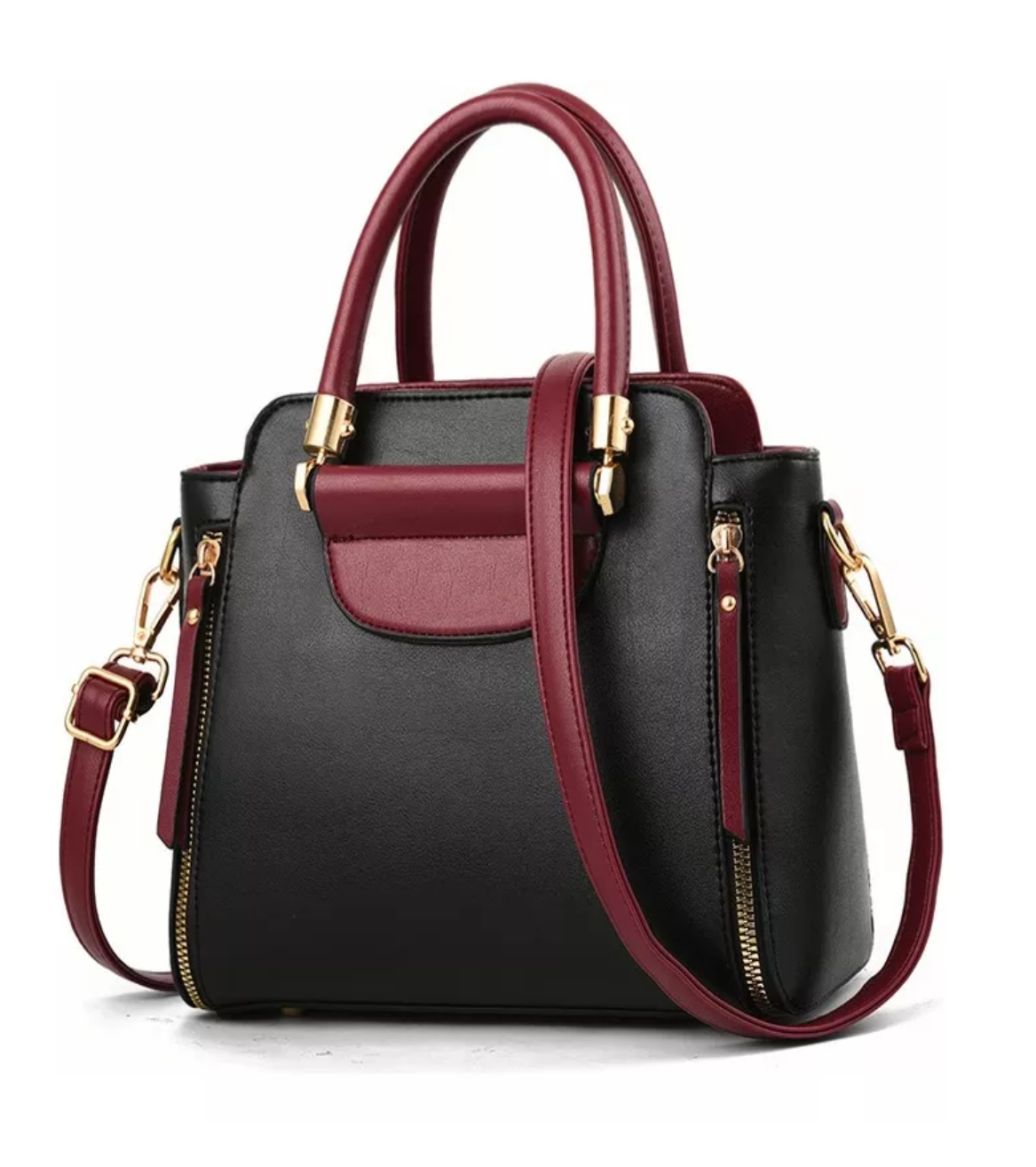 Foto 2 pulgar | Bolso Tote Casual De Cuero Pu Con Detalles Modernos Para Mujer Negro