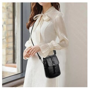 Foto 2 | Bolso Cartera Bandolera Para Mujer Celular Moda Negro