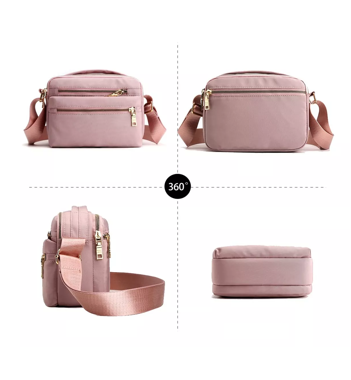Foto 4 pulgar | Bolsa Crossbody Clásica Con Estilo Para Mujer Rosa
