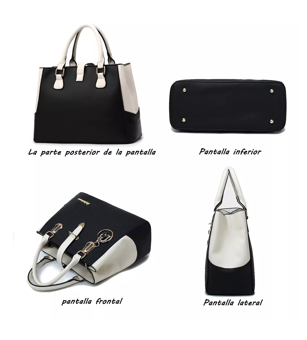 Foto 3 pulgar | Set De Bolsas Crossbody Modernas Blanco Y Negro