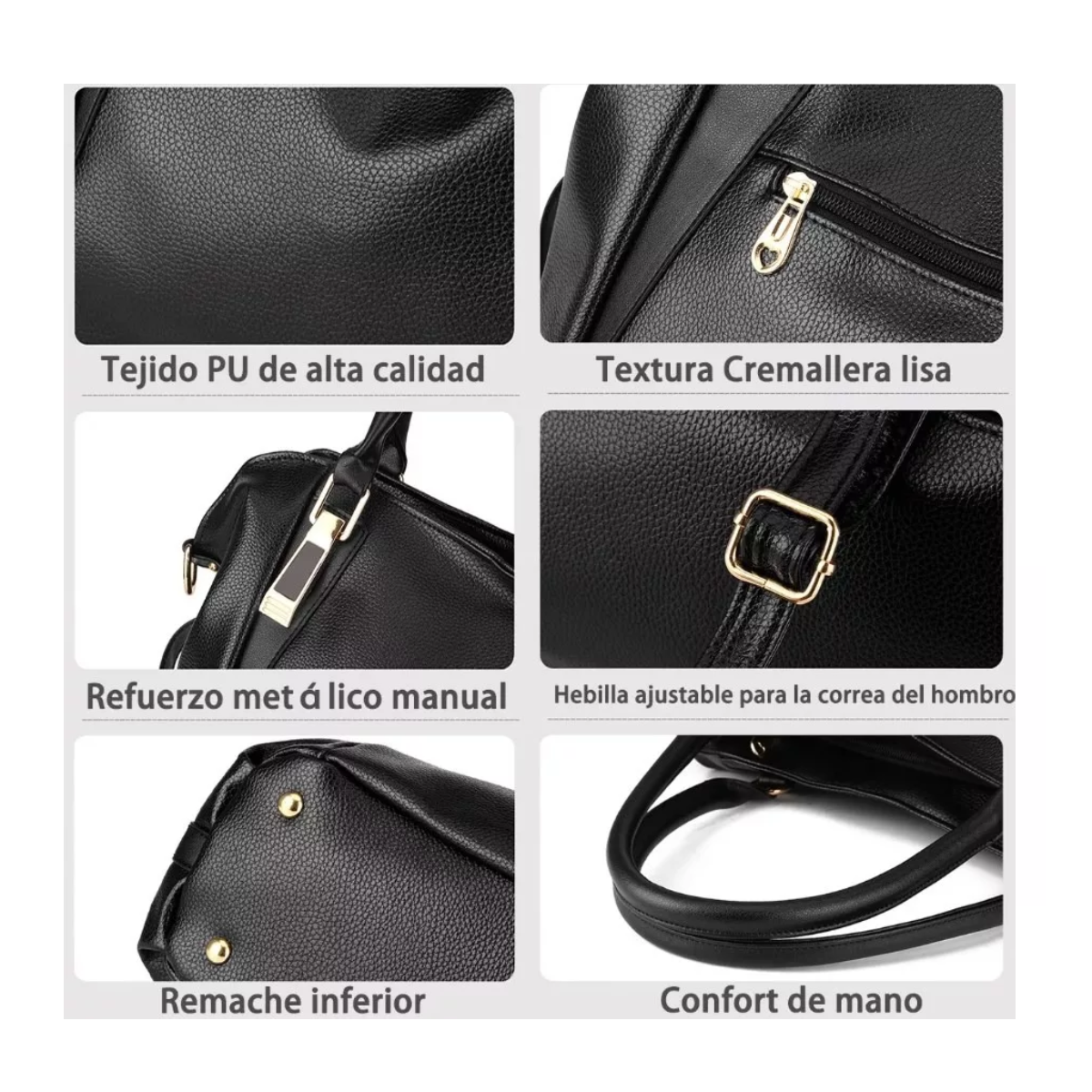 Foto 4 pulgar | Bolsa Bandolera Minimalista Para Mujer Negra