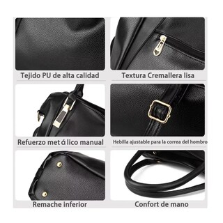 Foto 3 | Bolsa Bandolera Minimalista Para Mujer Negra