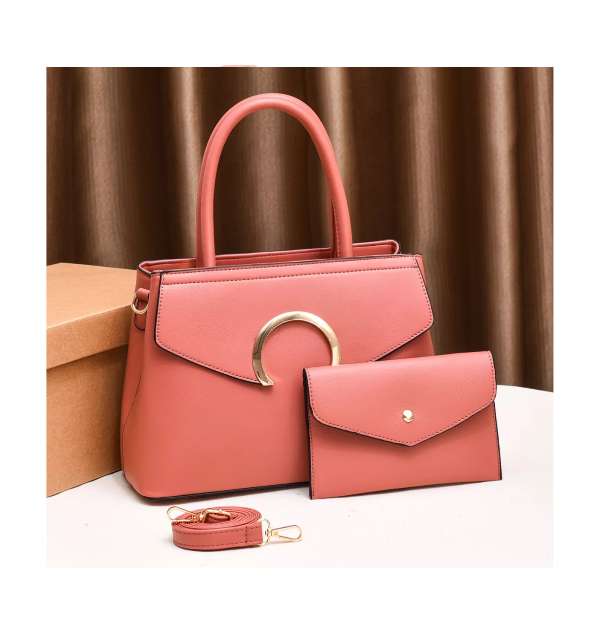 Foto 3 pulgar | Bolsa Crossbody Con Cartera Estilo Moderno Para Mujer Rosa