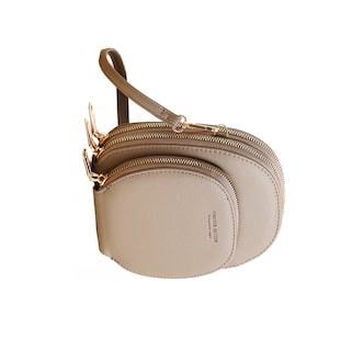 Foto 3 | Bolsa Redonda De Hombro Para Mujer Elegante Gris