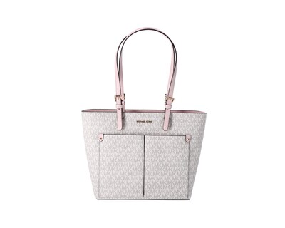 Foto 1 | Bolsa Michael Kors Jet Set Medium Logo Pocket Tote Bag 35f3gtvt3b Blanco