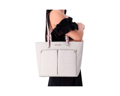 Foto 7 | Bolsa Michael Kors Jet Set Medium Logo Pocket Tote Bag 35f3gtvt3b Blanco