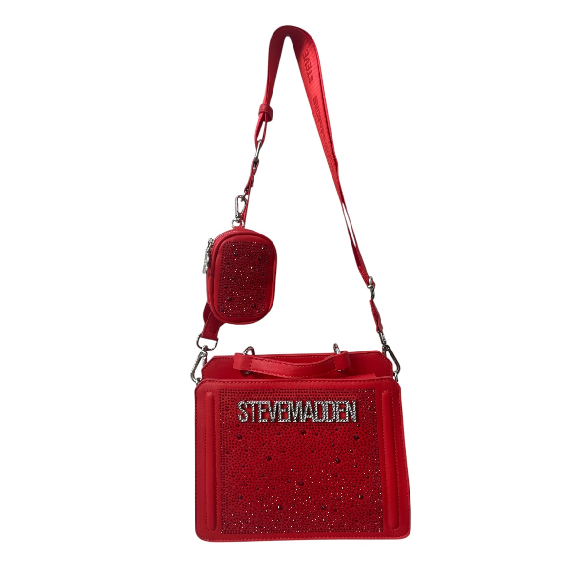 Foto 5 pulgar | Bolsa Steve Madden Bevelyn Rhinstones Red