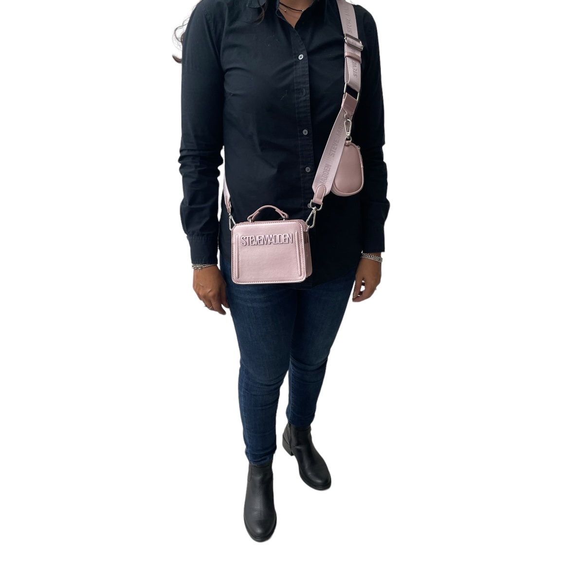 Foto 8 pulgar | Combo de Bolsas Bevelyn Black + Mini Bevelymm Pink Steve Madden