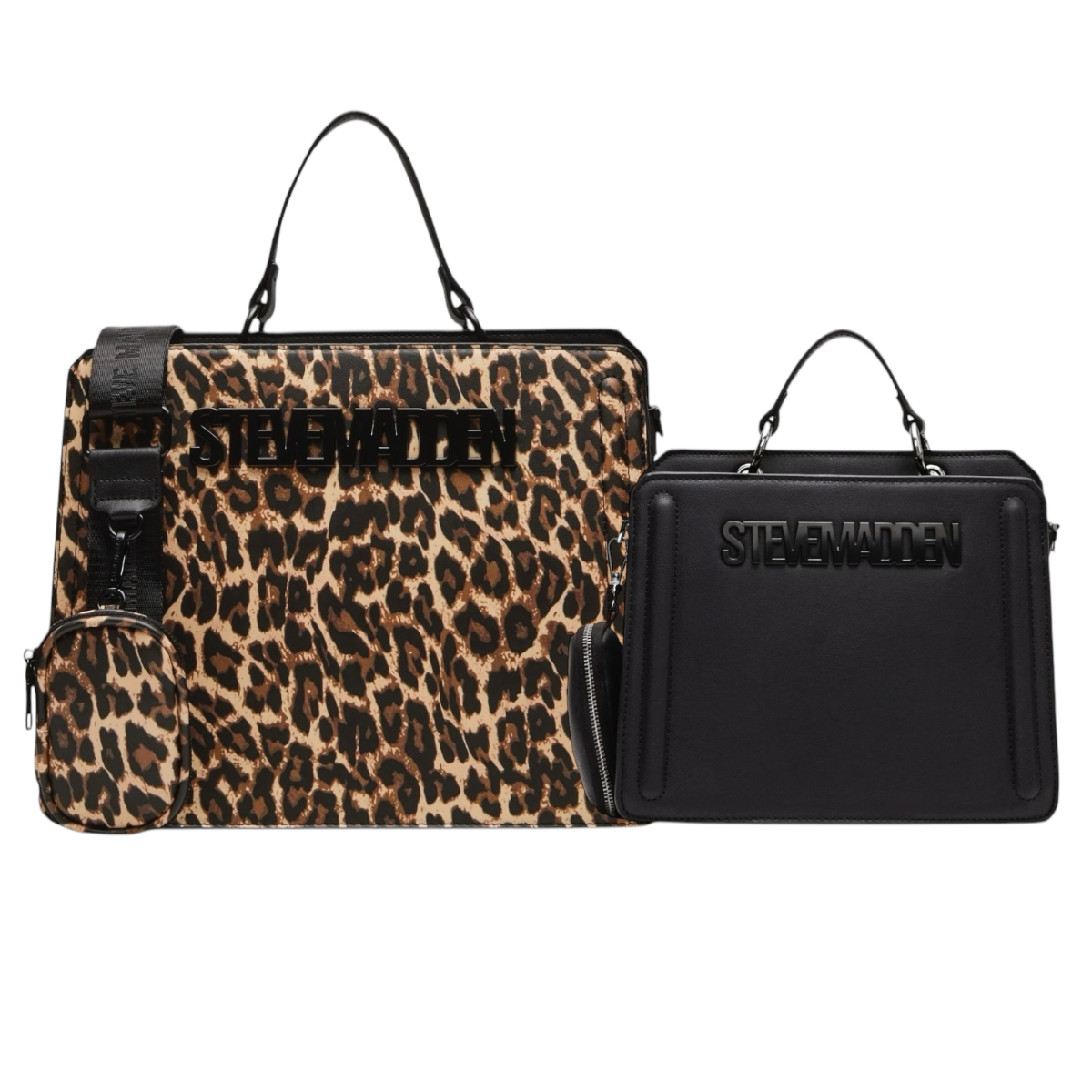 Foto 2 pulgar | Combo de Bolsas Bevelynxl Leopardo + Bevelyn Black Steve Madden