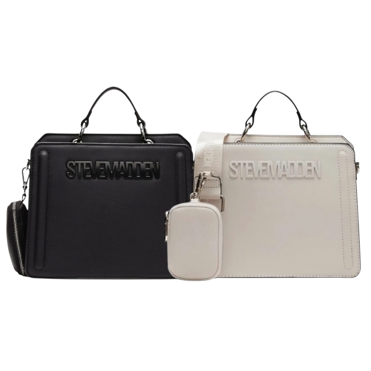 Foto 2 pulgar | Combo de Bolsas para Dama Bevelyn Cream & Black Steve Madden