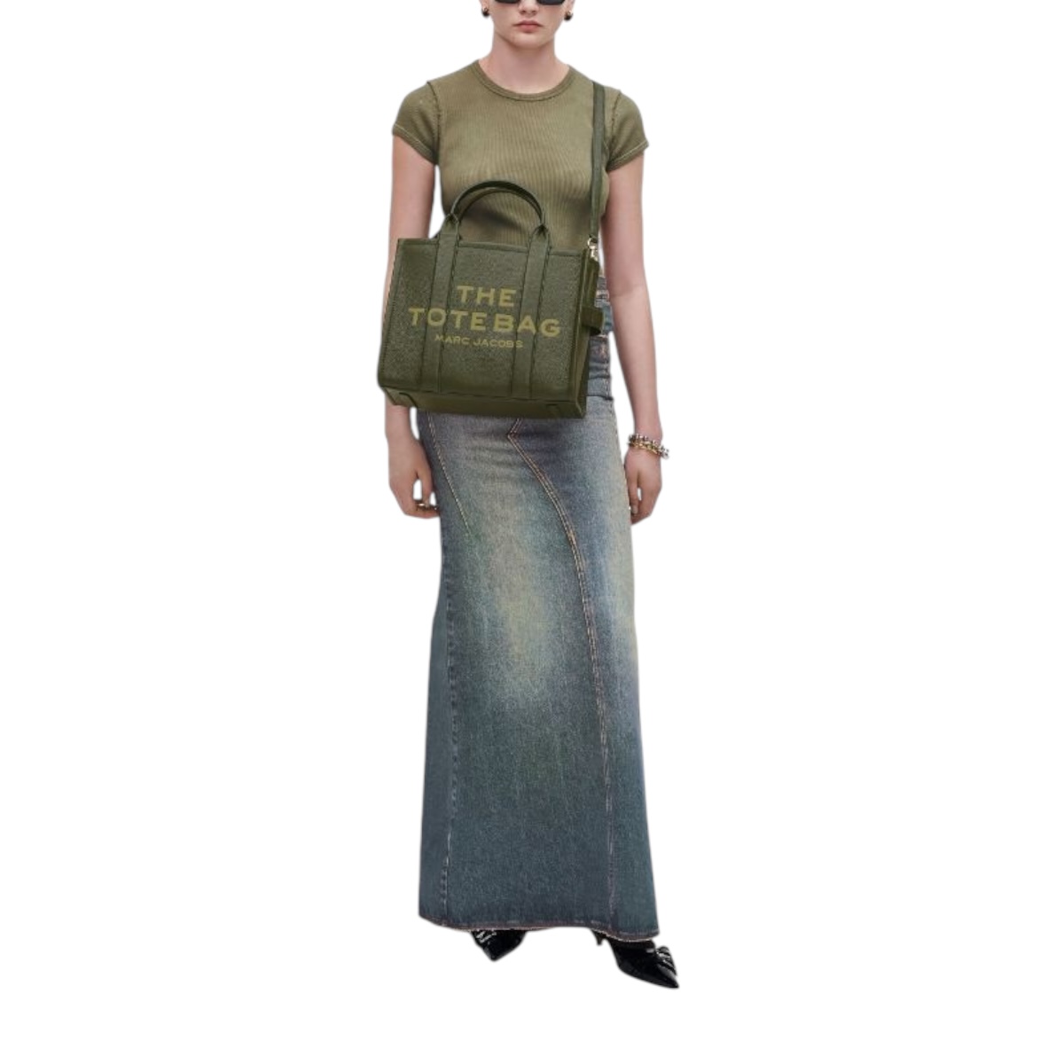 Foto 8 pulgar | Bolsa The Marc Jacobs The Tote Bag Piel Green Forest
