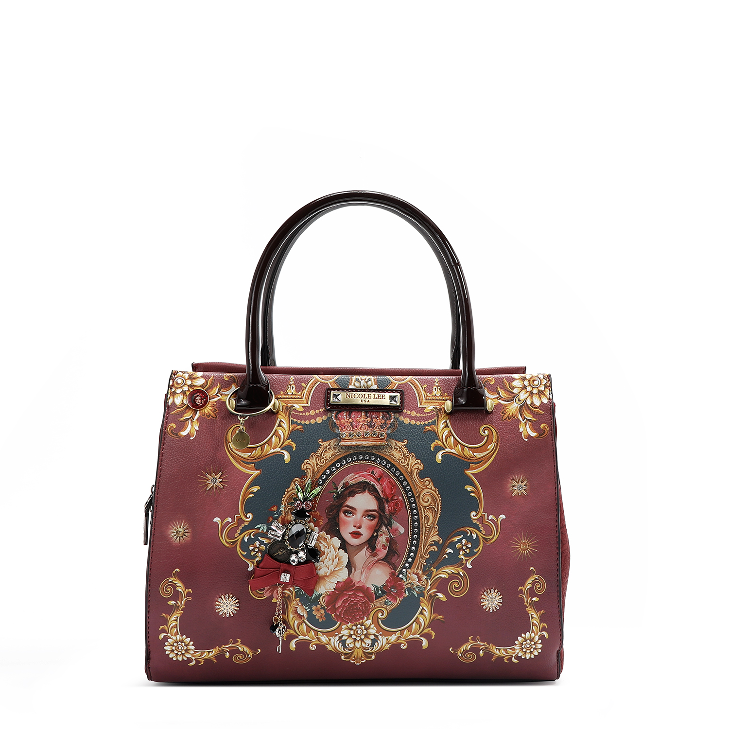 Bolsa Cuadrada De Nicole Lee Estampado The Queen