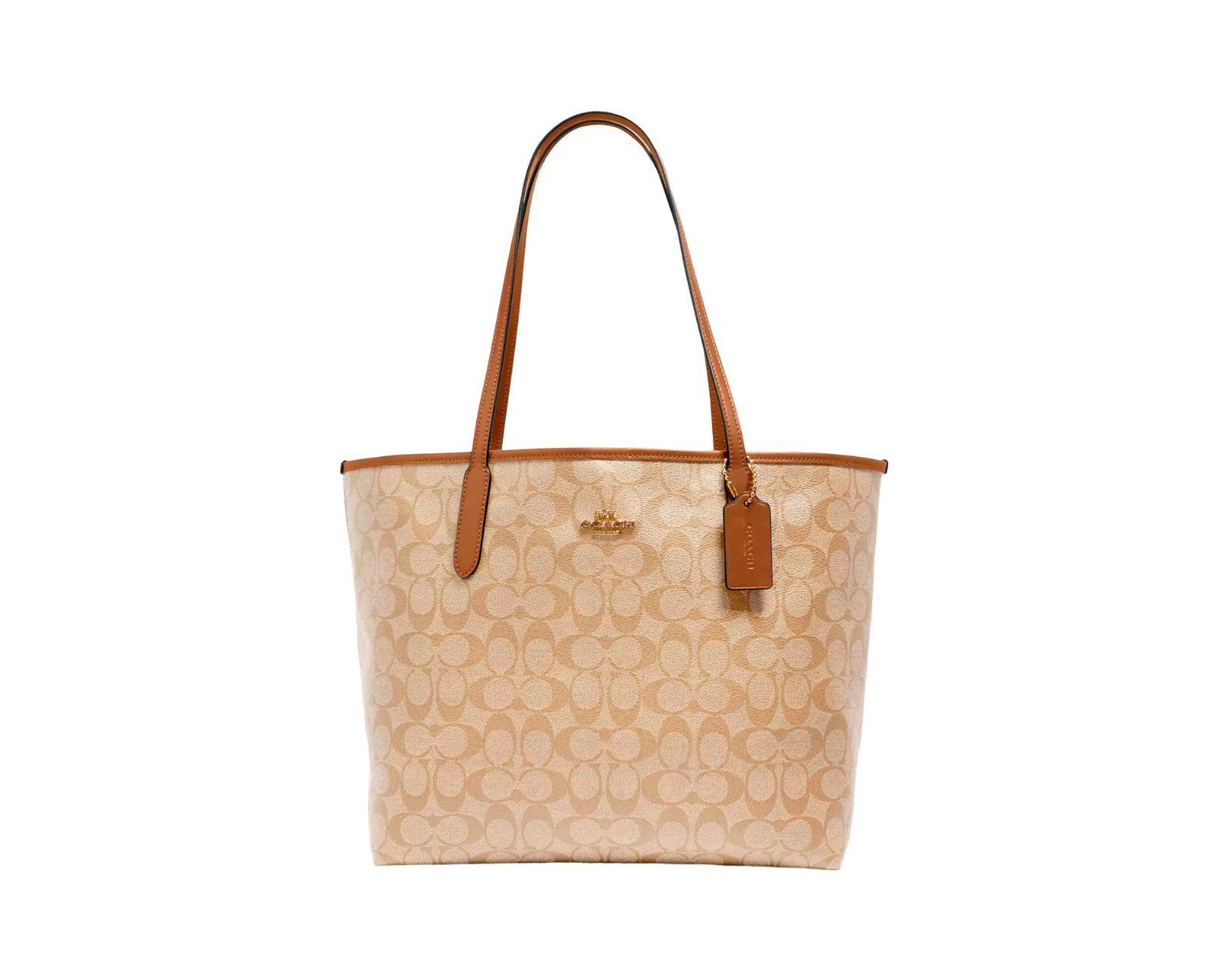 Bolsa Coach City Tote In Signature Canvas 5696 Color Beige