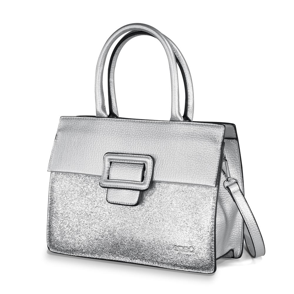 Foto 4 pulgar | Bolso Tote Enso para Mujer Plateado con Acabado Metálico