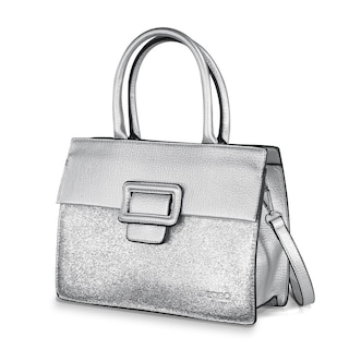 Foto 3 | Bolso Tote Enso para Mujer Plateado con Acabado Metálico